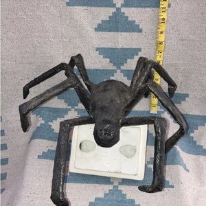Vintage Huge Spider Paper Mache Mâché Black Halloween Creepy Prop Sculpture Art
